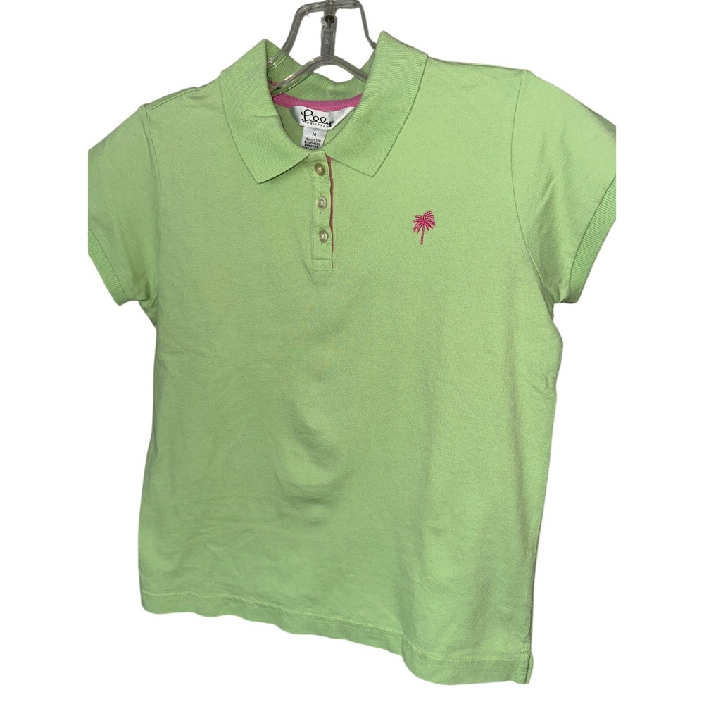 Girls Lilly‎ Pulitzer Jubilee Lime Green Polo Shirt Size 14